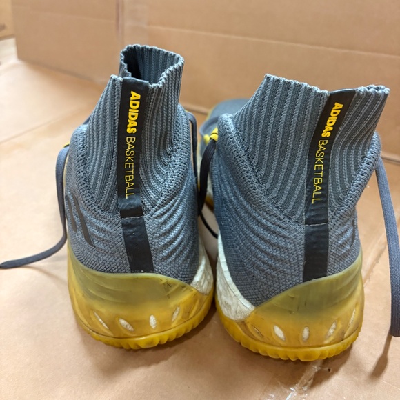 Adidas Crazy Explosive 2017 Primeknit Grey Yellow Mens Basketball Sneakers US 11 - Picture 2 of 4